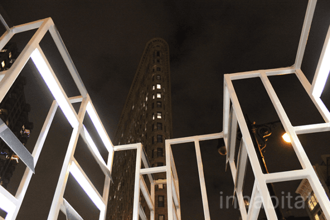 nyc art, art installation nyc, bengal.fierro, Flatiron competition, flatiron holiday exhibit, holiday season nyc, INABA, light installation, New York Light, Tillotson Design Associates, madison square art, flatiron light installation, light display flatiron, light art