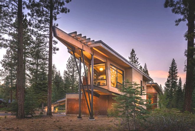 Flight House, Sage Architecture, california architecture, mountain home, wooden house, wooden architecture, cabin log, treehouse, passive solar design, green architecture, sustainably harvested wood, natural materials