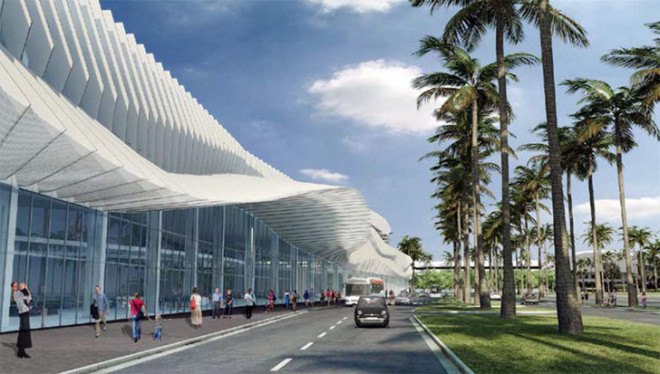 Miami Beach Convention Center, Fentress Architects, Miami, Miami architecture, green architecture, undulating facade, smart facade, natural light, convention center, green lighting, LEED certificate, LEED silver