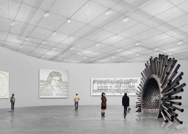 Ludwig Museum, New National gallery, museum project, Sou Fujimoto, Liget Budapest, KOZTI Architects, DIID Architectes, Hungary, Budapest, museum, museum design, Hungarian Music museum, oblong skylights, skylights