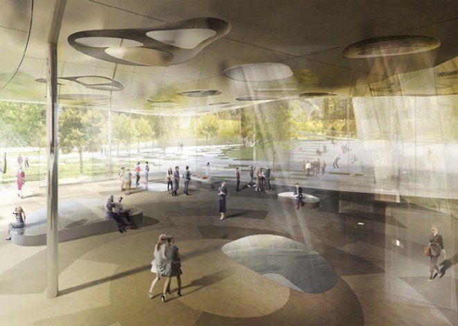 Ludwig Museum, New National gallery, museum project, Sou Fujimoto, Liget Budapest, KOZTI Architects, DIID Architectes, Hungary, Budapest, museum, museum design, Hungarian Music museum, oblong skylights, skylights