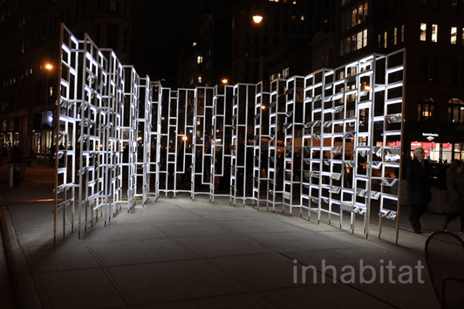 nyc art, art installation nyc, bengal.fierro, Flatiron competition, flatiron holiday exhibit, holiday season nyc, INABA, light installation, New York Light, Tillotson Design Associates, madison square art, flatiron light installation, light display flatiron, light art