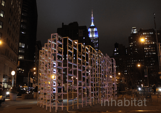 nyc art, art installation nyc, bengal.fierro, Flatiron competition, flatiron holiday exhibit, holiday season nyc, INABA, light installation, New York Light, Tillotson Design Associates, madison square art, flatiron light installation, light display flatiron, light art