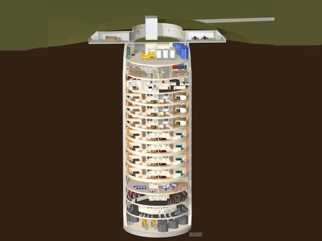 Luxury Survival Condo, Larry Hall, apocalypse, nuclear disaster, doomsday event, silo, renovated silo, underground silo, underground condo, nuclear missile site, hydroponic garden, aquaculture, wind turbine, off grid, Concordia, Kansas,