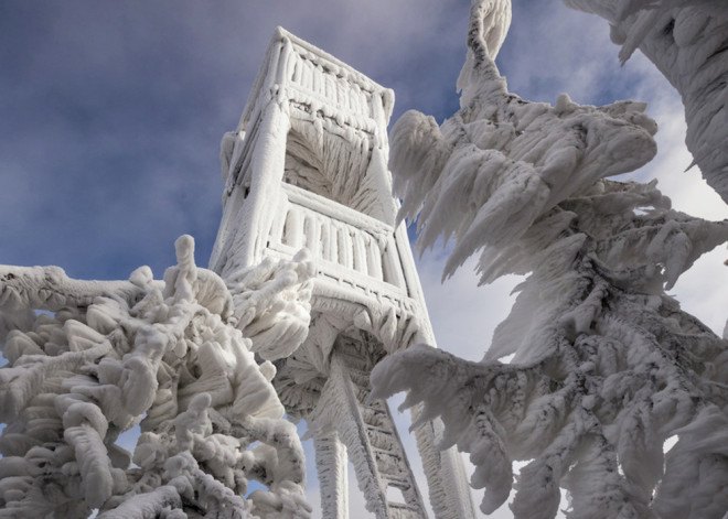 Marko Korošec, frozen trees, snow photographs, rime ice landscape, Mount Javornik, Slovenia,weather photographer