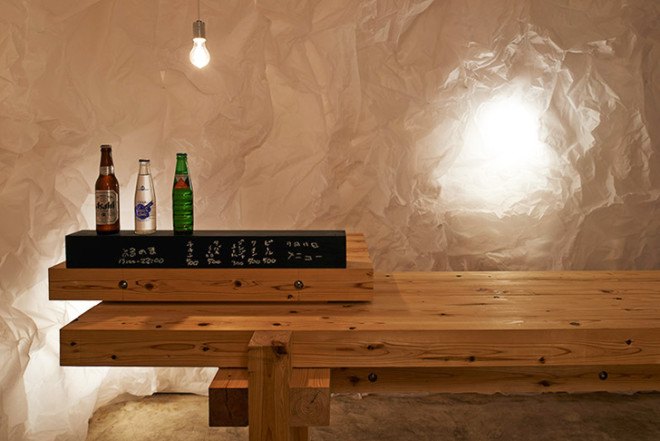 Naoya Matsumoto Design, tracing paper, Yorunoma Bar, Osaka, grotto-like bar, pop-up bar
