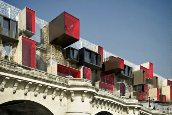 Pont 9, Stephane Malka, malka architecture, parastic architecture, mobile ghetto, paris, paris bridge