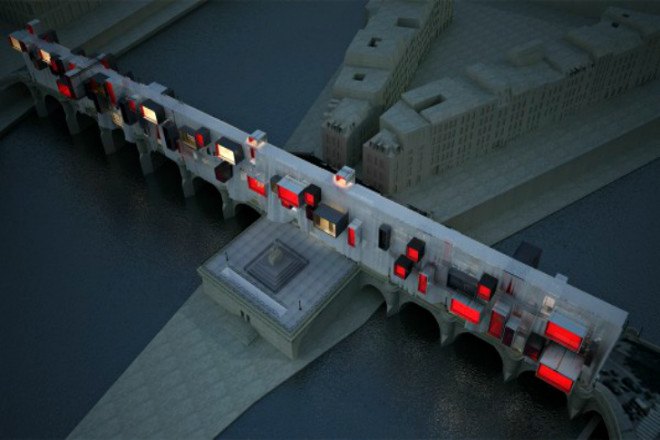 Pont 9, Stephane Malka, malka architecture, parastic architecture, mobile ghetto, paris, paris bridge