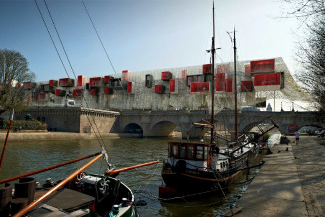 Pont 9, Stephane Malka, malka architecture, parastic architecture, mobile ghetto, paris, paris bridge