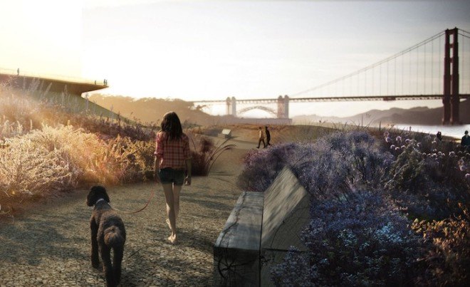James Corner, James Corner Field Operations, Field Operations, Crissy Field Center, Crissy Field, San Francisco, Golden Gate Bridge, Presidio, Presidio Visitor Center, Learning Landscape, Doyle Drive highway, presidio parklands, new presidio parklands project, park, landscape architecture, national park,
