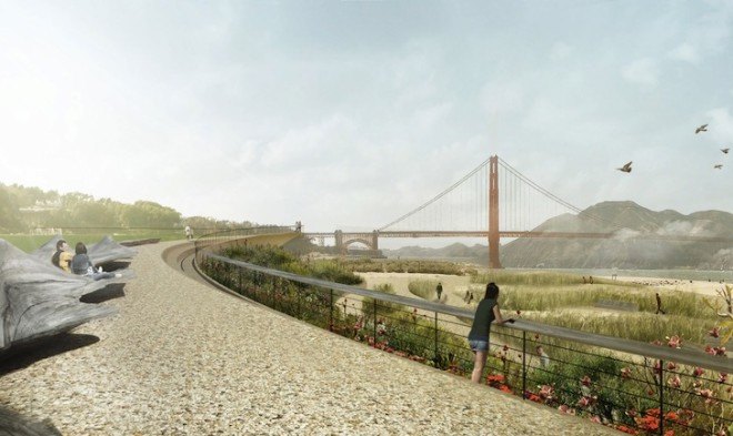James Corner, James Corner Field Operations, Field Operations, Crissy Field Center, Crissy Field, San Francisco, Golden Gate Bridge, Presidio, Presidio Visitor Center, Learning Landscape, Doyle Drive highway, presidio parklands, new presidio parklands project, park, landscape architecture, national park,