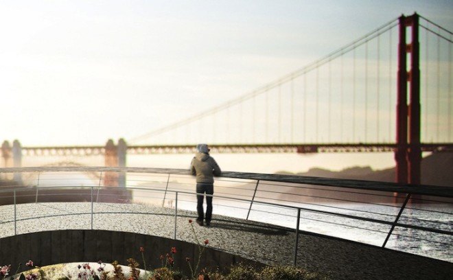 James Corner, James Corner Field Operations, Field Operations, Crissy Field Center, Crissy Field, San Francisco, Golden Gate Bridge, Presidio, Presidio Visitor Center, Learning Landscape, Doyle Drive highway, presidio parklands, new presidio parklands project, park, landscape architecture, national park,