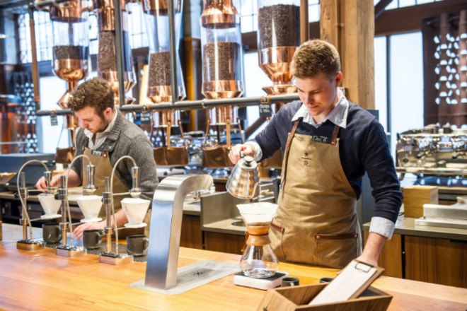 Reserve Roastery Tasting Room, Starbucks, seattle, coffee shop, eco coffee shop, sustainable coffee, starbucks reserve coffee, green renovation
