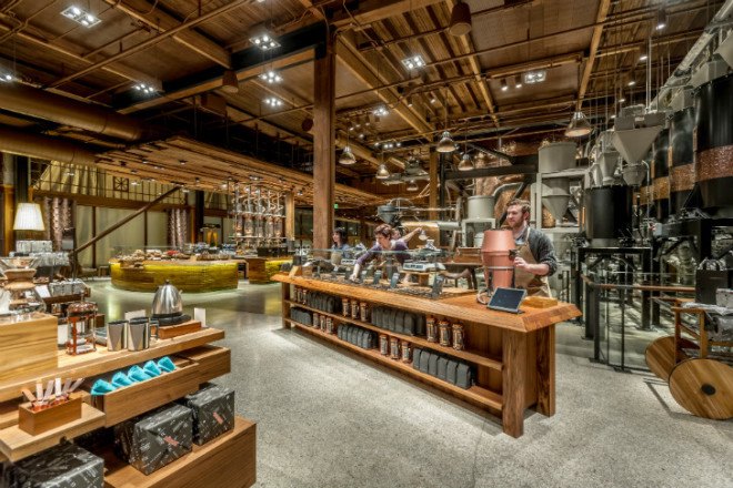 Reserve Roastery Tasting Room, Starbucks, seattle, coffee shop, eco coffee shop, sustainable coffee, starbucks reserve coffee, green renovation