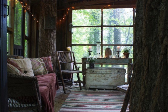Peter Bahouth, Airbnb, Airbnb rental, Secluded Intown Treehouse, treehouse, Atlanta, airbnb treehouse, magical treehouse, reclaimed materials, salvaged materials, antiques, short leaf pine