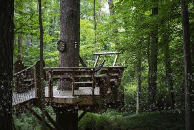 Peter Bahouth, Airbnb, Airbnb rental, Secluded Intown Treehouse, treehouse, Atlanta, airbnb treehouse, magical treehouse, reclaimed materials, salvaged materials, antiques, short leaf pine