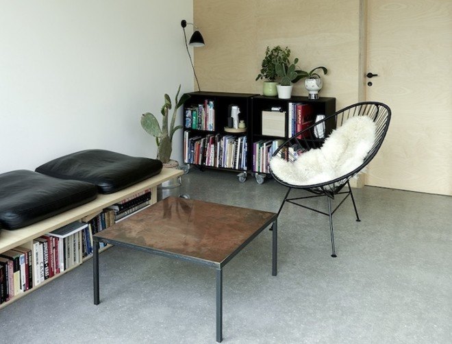 Sorte Hus, Sigurd Larsen, Copenhagen, saddle roof, prefab architecture, prefab home, affordable housing, self-heating floor, concrete, birch plywood, prefab plywood walls, double-glazed windows,