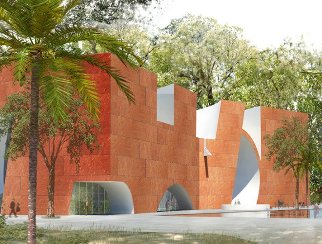 Steven Holl Architects, design competition, museum, photovoltaics, solar power, museum extension, exhibition space, Mumbai city muesum, mumbai, india architecture, opolis architects