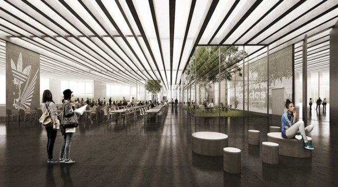 COBE, Adidas, Germany, Herzogenaurach, rhombus-shaped building, World of Sports, Dan Stubbergaard, Meet & Eat, multifunctional building, winter gardens, floor-to-ceiling windows, Knippers Helbig, Transsolar,