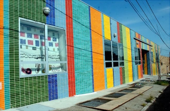 The Bronx Charter School for Arts, WXY Studio, architecture, nyc school design, sustanable design, learning center design, bronx art schools, urban design, repuposed materials, brick facades, nyc schools, nyc charter schools, bronx school design