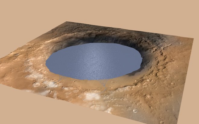 curiosity, mars, rover, ancient, lake, gale, crater, mount, sharp, space, exploration