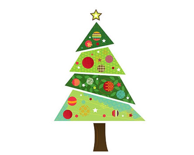 Faux christmas tree, fabric christmas tree, fabric tree, tree sticker, tree decal