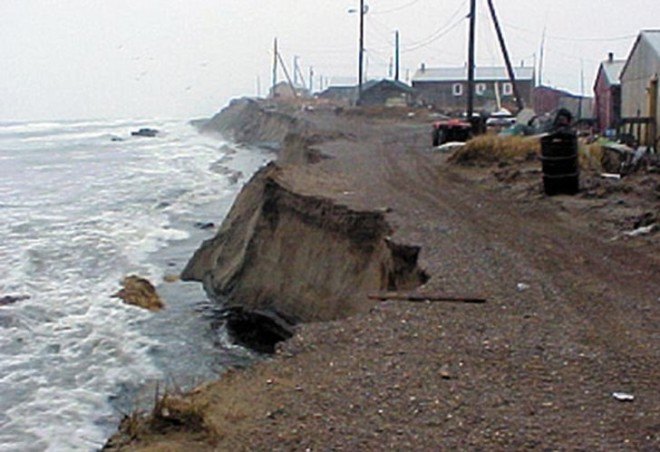 Alaska, Shishmaref, coastal erosion, climate change, global warming, Alaska warming, permafrost, permafrost melting, infrastructure, urban development,