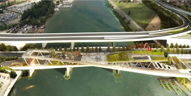 Washington DC Bridge, Washington DC bridge park, OMA + OLIN, urban park, urban design, DC park, DC bridge, elevated park,