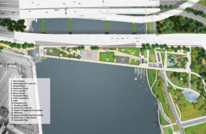 Washington DC Bridge, Washington DC bridge park, OMA + OLIN, urban park, urban design, DC park, DC bridge, elevated park,