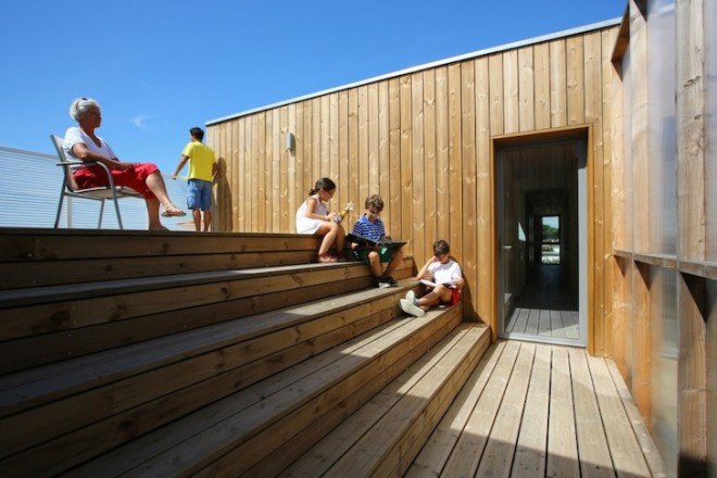 TICA Architecture, 2 in 1: Intergenerational House, energy efficient architecture, France, French architecture, cross-laminated timber, geothermal energy, south-facing rooms, Vaux-sur-Mer, bioclimatic design, bioclimatic architecture