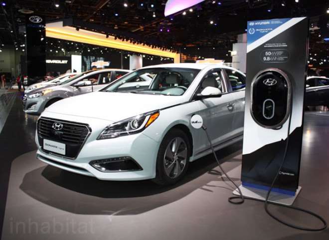 Hyundai, Hyundai Sonata, Hyundai Sonata plug-in hybrid, Hyundai Sonata Hybrid, plug-in hybrid, 2015 detroit auto show, detroit auto show, hybrid, green car, green transportation