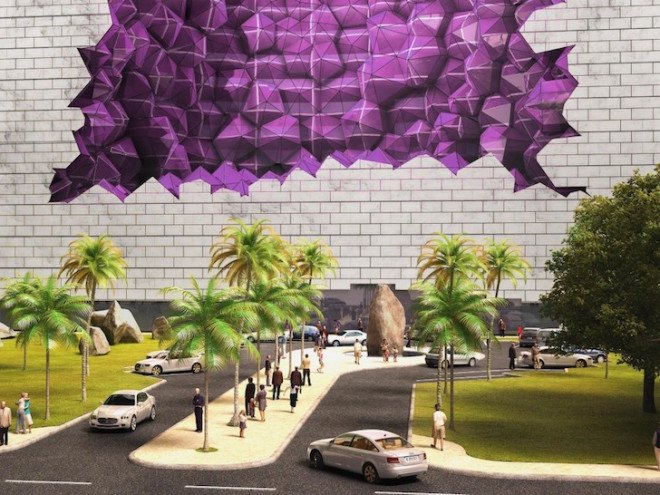 NL Architects, Amethyst Hotel, luxury hotel, Amethyst geode, geode, crystal, hotel design, China, Ocean Flower island, luxury hotel design, purple windows,
