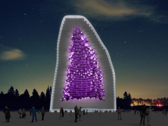 NL Architects, Amethyst Hotel, luxury hotel, Amethyst geode, geode, crystal, hotel design, China, Ocean Flower island, luxury hotel design, purple windows,