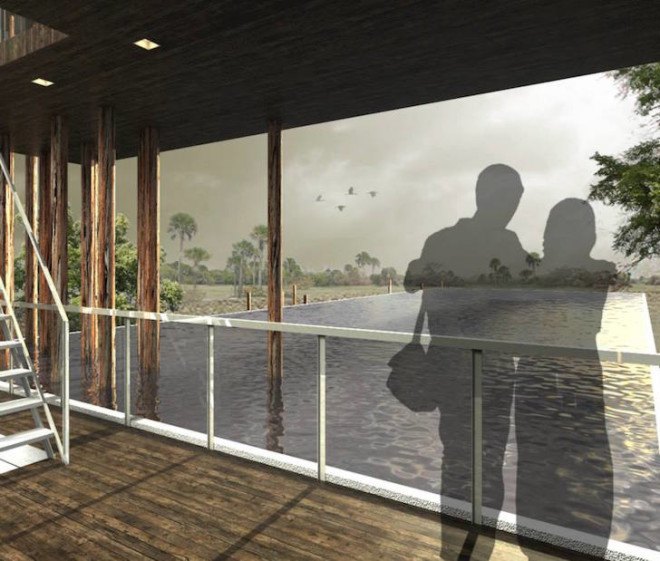 ecotourism, Cambodia, Cambodian Civil War, Khmer Rouge, Ang Trapeang Thmor, wildlife reserve, northeast Cambodia, interpretation center, information center, Atelier COLE, forest lake, wildlife, rare birds, ecological hotspot, Wildlife Conservation Society