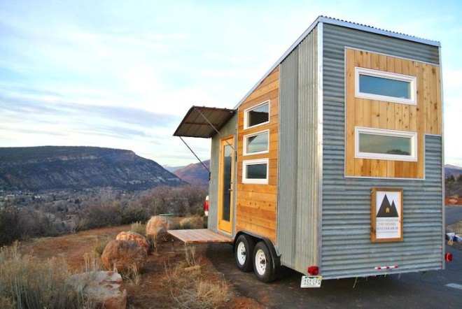 Rocky Mountain Tiny Houses, tiny houses, tiny house, tiny home, tiny homes, Boulder, Boulder Colorado, tiny mobile home, barn wood, the boulder, affordable tiny home, rocky mountains, reclaimed corrugated tin, cedar boards,
