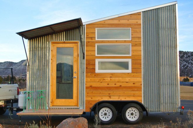 Rocky Mountain Tiny Houses, tiny houses, tiny house, tiny home, tiny homes, Boulder, Boulder Colorado, tiny mobile home, barn wood, the boulder, affordable tiny home, rocky mountains, reclaimed corrugated tin, cedar boards,