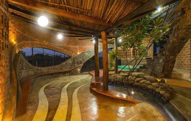 Brick House, iStudio Architecture, Wada, Mumbai, India, local materials, locally sourced materials, natural light, brick, stone, wood, bamboo, ferro-concrete, rat-trap bond, arched windows, passive cooling,