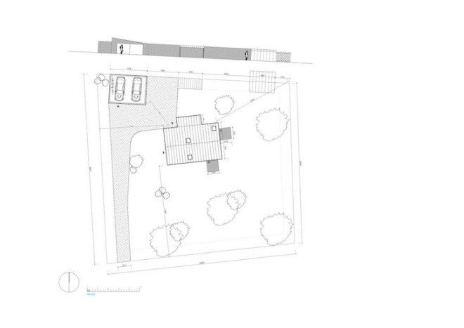 Carbon House, Mjölk Architekti, timber home, timber house, Pyšely, timber facade, charred timber, charred timber plans, timber planks, natural light, whitewashed walls, exposed timber ceiling beams, timber ceiling beams,