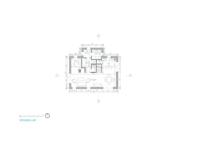 Carbon House, Mjölk Architekti, timber home, timber house, Pyšely, timber facade, charred timber, charred timber plans, timber planks, natural light, whitewashed walls, exposed timber ceiling beams, timber ceiling beams,
