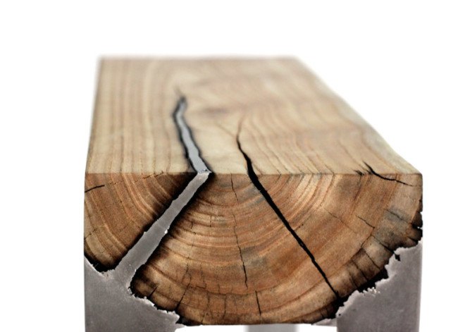 Hilla Shamia, Aluminium Furniture, Tree Trunk Furniture, Natural Wood Furniture, Charcoal Furniture, Israeli Furniture Design