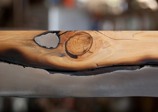 Hilla Shamia, Aluminium Furniture, Tree Trunk Furniture, Natural Wood Furniture, Charcoal Furniture, Israeli Furniture Design