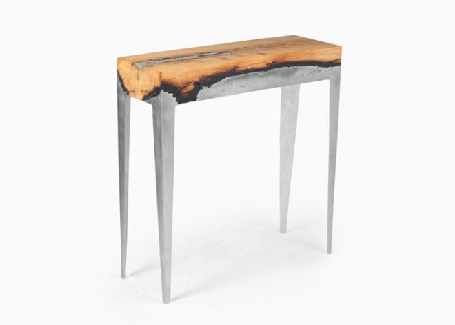 Hilla Shamia, Aluminium Furniture, Tree Trunk Furniture, Natural Wood Furniture, Charcoal Furniture, Israeli Furniture Design