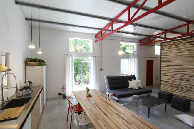 renovated architecture, Ron Shenkin, green renovation, flexible spaces, Israeli architects, transformable furniture, steal beams, recycled building material, recycled materials, wood off-cuts, green design