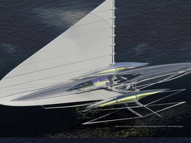 Margot Krasojevic, solar-powered design, solar power, perpetual motion, maritime vehicle, hydrofoils, Fresnel lenses, solar concentrators, solar energy, photovoltaic cells, energy efficient yacht, green transportation