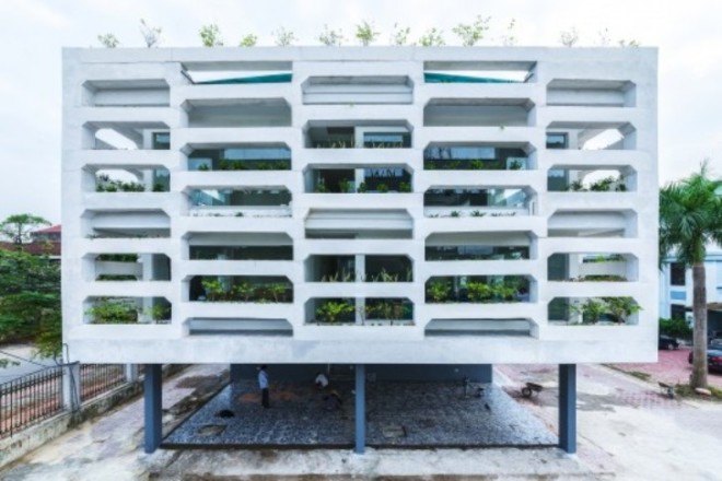 H&P Architects, SRDP-IWMC Office, Ha Tinh Province, Vietnam, sustainable architecture, sustainable design, climate change, resilient design, vietnamese architecture, Vertical Field, vertical walls, urban design