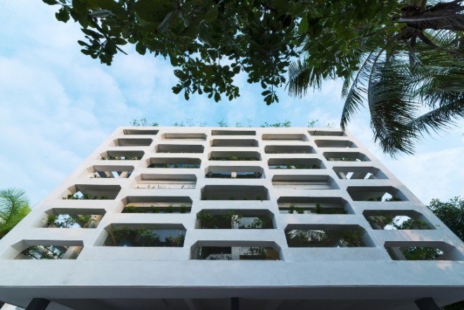 H&P Architects, SRDP-IWMC Office, Ha Tinh Province, Vietnam, sustainable architecture, sustainable design, climate change, resilient design, vietnamese architecture, Vertical Field, vertical walls, urban design