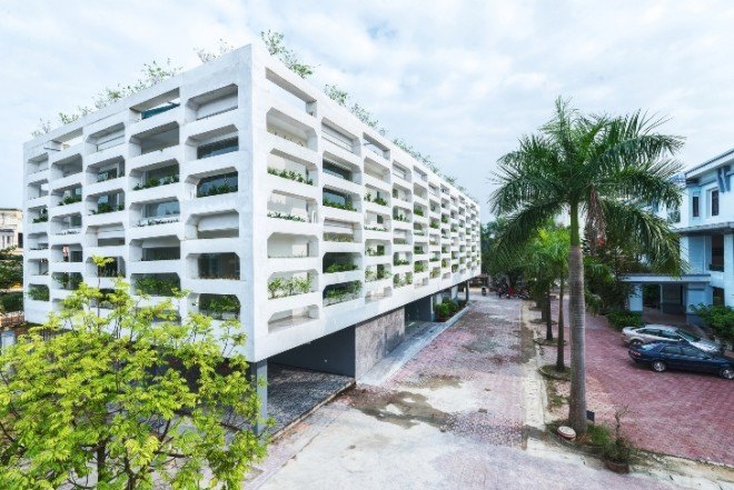 H&P Architects, SRDP-IWMC Office, Ha Tinh Province, Vietnam, sustainable architecture, sustainable design, climate change, resilient design, vietnamese architecture, Vertical Field, vertical walls, urban design