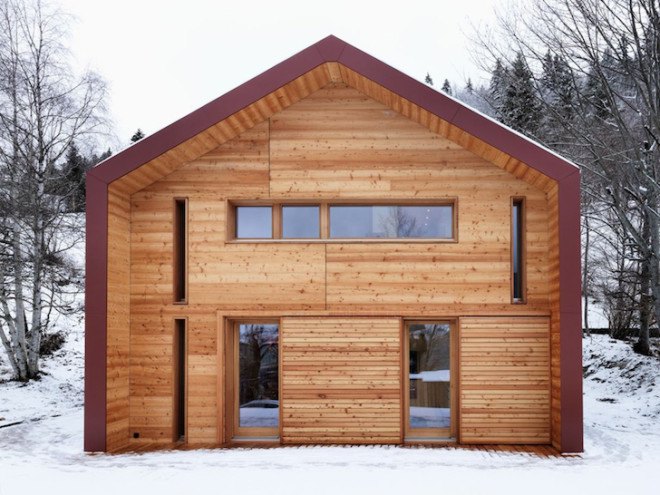 Vallée de Joux, Ralph Germann, Minergie, Lake Joux, Switzerland, Swiss countryside, Swiss winters, larch, metal, anthracite metal, anthracite, minimalist home, environmentally friendly materials, modern home, lakeside views