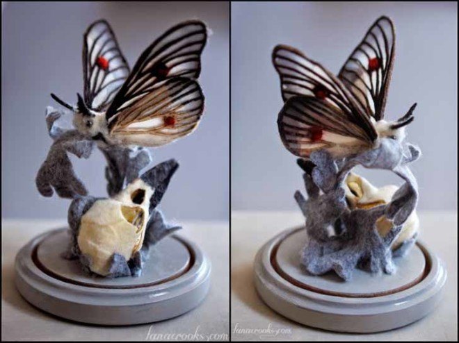 Lana Crooks, textile sculptures, textile art, wool, silk, silk toys, textile toys, tiny art, tiny toys, art, hand-made toys