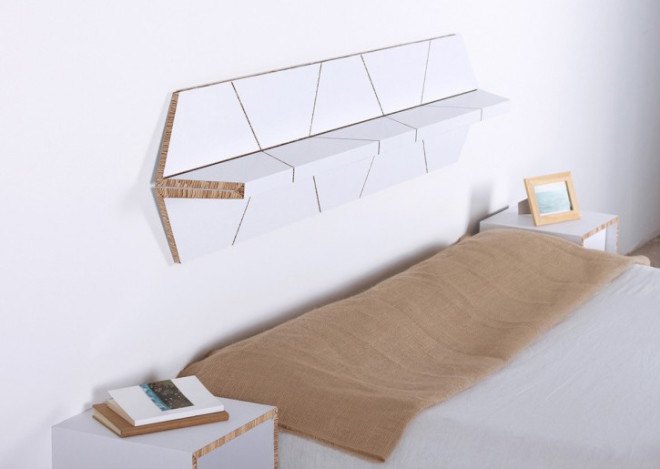 cardboard furniture, Cardboard furniture spain, sustainable furniture, recyclable furniture, furniture, cardboard headboard, cardboard stool, cardboard cradenza, cardboard bookcase, flat pack furniture, sustainable home